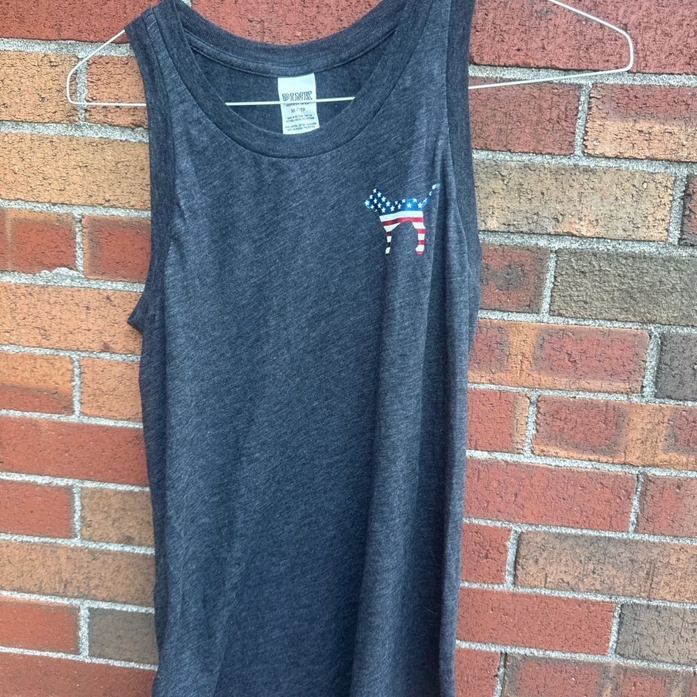 Victoria’s Secret PINK USA Dog Graphic Tank Top – Size XS